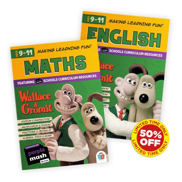 Wallace & Gromit English and Wallace & Gromit Maths Fun Learning Workbook Bundle 9-11yrs (Series 2)